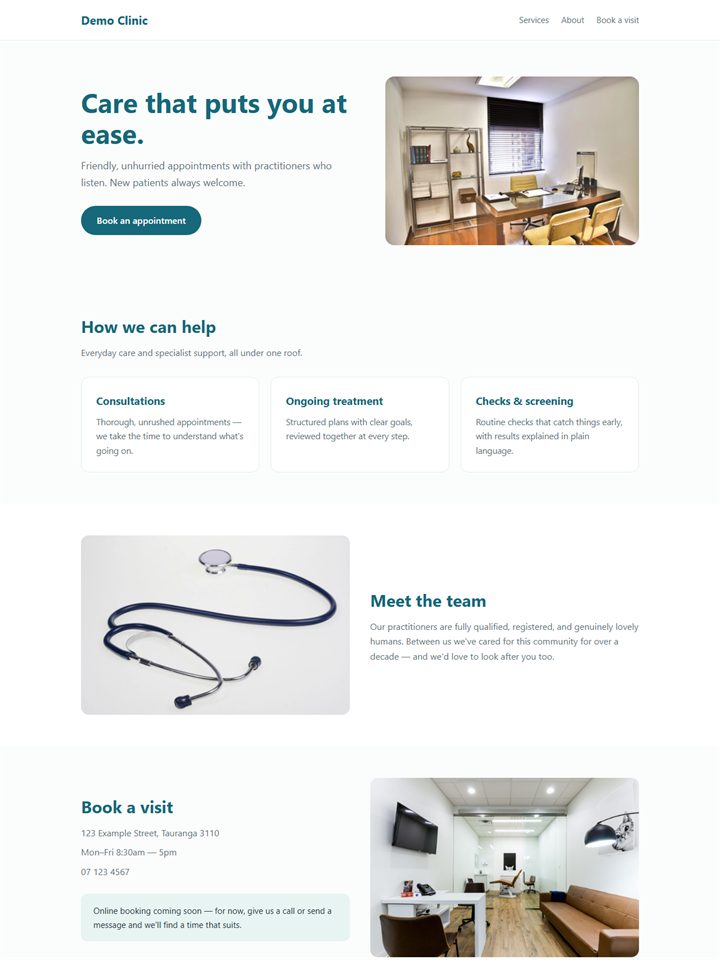 The Clinic Kit - site preview