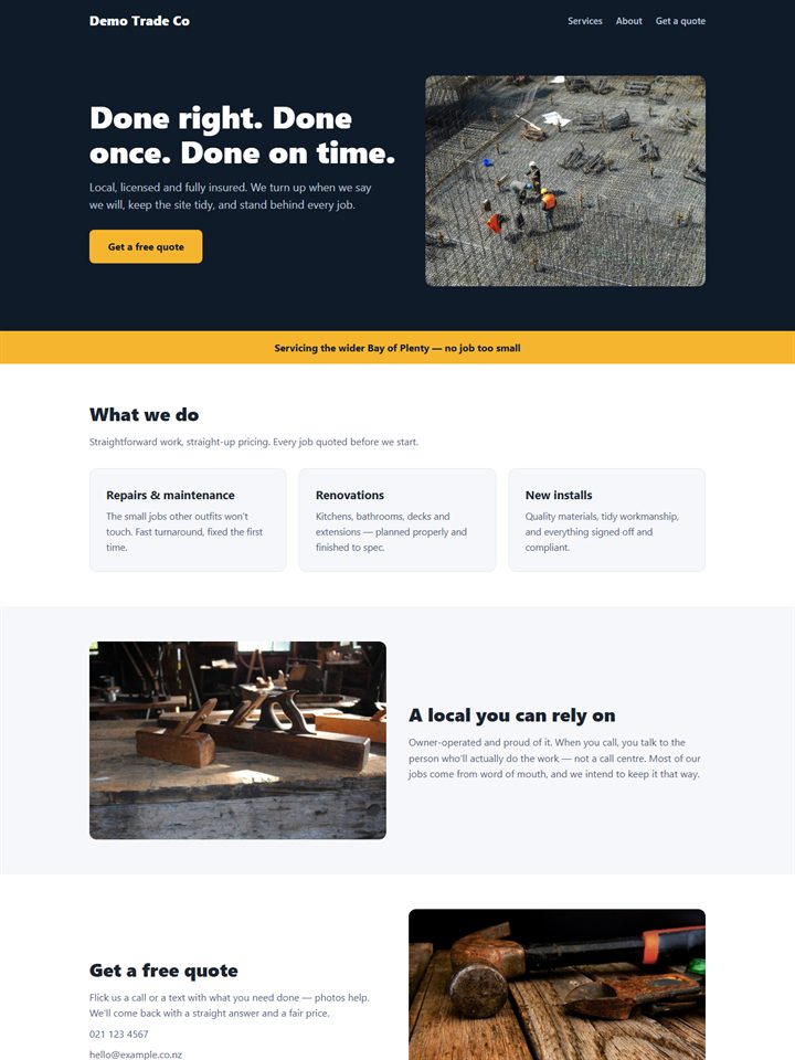 The Tradie Kit - site preview